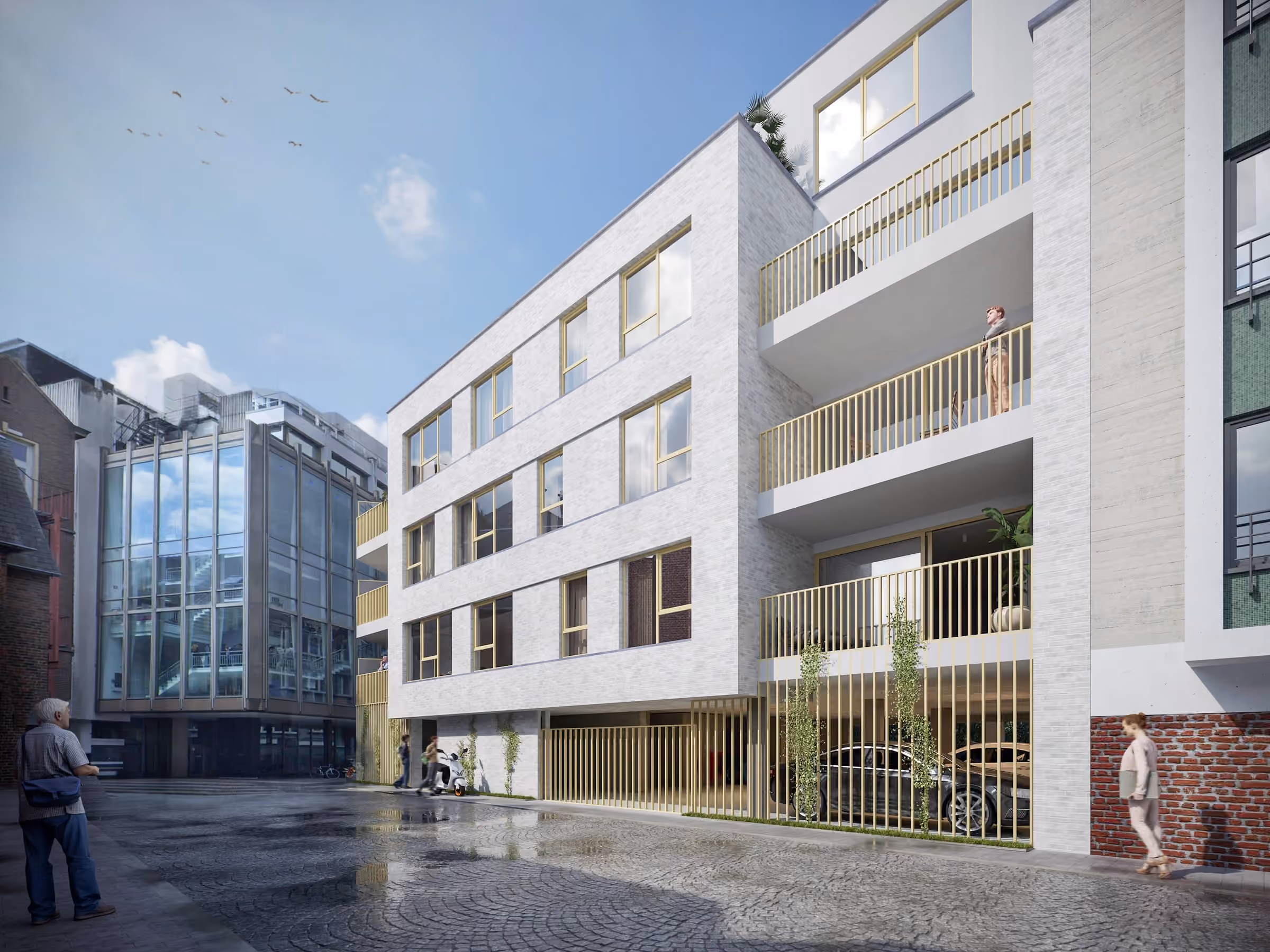 Hoekzicht op ’t Stoofhof II aan de De Coninckstraat in Aalst
